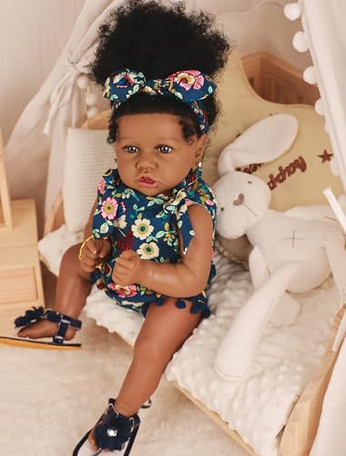 22.8 Inch Realistic African American Baby Doll with Soft Body K201