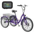 MOPHOTO Electric Trike, 7 Speeds Electric Tricycle for Adult, 350W 36V 3 Wheel Electric Bikes, Motorized Tricycle Adult Electric Three Wheels Bicycle for Senior