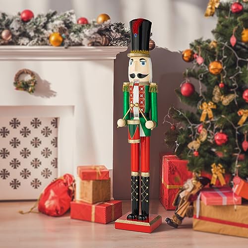 Wooden Nutcracker Decoration 42 Inch Christmas Indoor Outdoor C418758