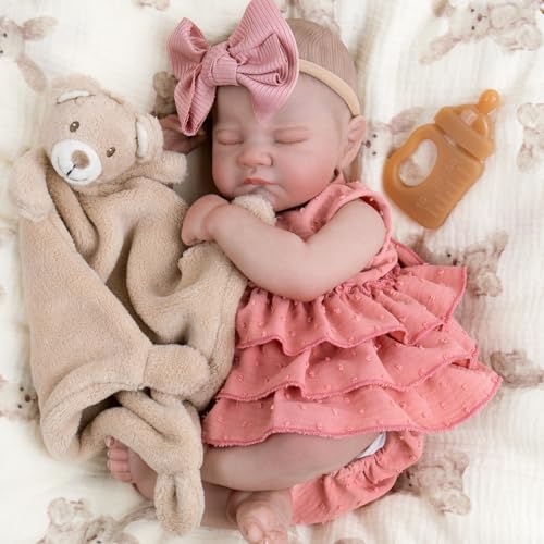 Reborn Baby Doll Girl 20" Realistic Sleeping Newborn with Feeding & Outfit Set F6590