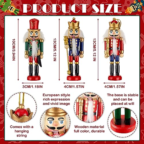Christmas Nutcracker Ornament Set 18 Pcs Wooden Hanging Decorations for Tree K137857