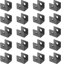 20 Pcs Weldable U Bracket with 2 Holes, for 1" Panels or Square Pipe, Bracket Stamped Carbon Steel Q235B, Thickness 1.9 mm Installation Fasteners