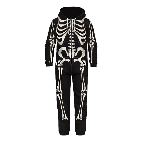 Adult Onesie Hooded One-Piece Pajama Zipper Jumpsuit for Men and Women I930