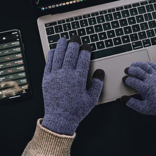 Winter Gloves for Men Women, Touch Screen Warm Gloves with Thermal Knit Lining M259