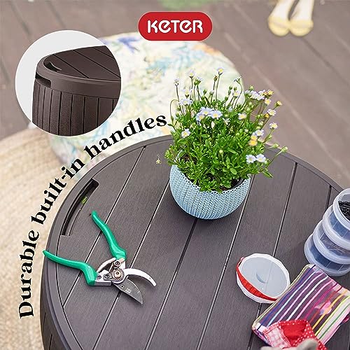 Outdoor Storage Deck Box, 37 Gallon Waterproof Patio Table Bin W1205