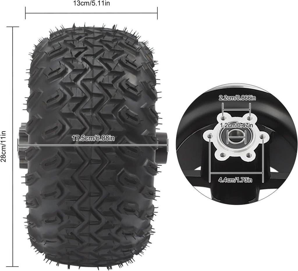 Motor Drive Air Wheel Conversion Kit Dual 350W 36V Brush Gear Motors, Double 10in Wheel Set for Electrical Beach Bike, Wheel Kit with Digital Display Throttle for Electric Cart Bike N39932