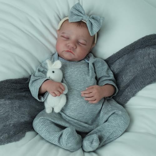18 Inch Realistic Reborn Baby Doll, Lifelike Hispanic Newborn with Full Body Vinyl O75777