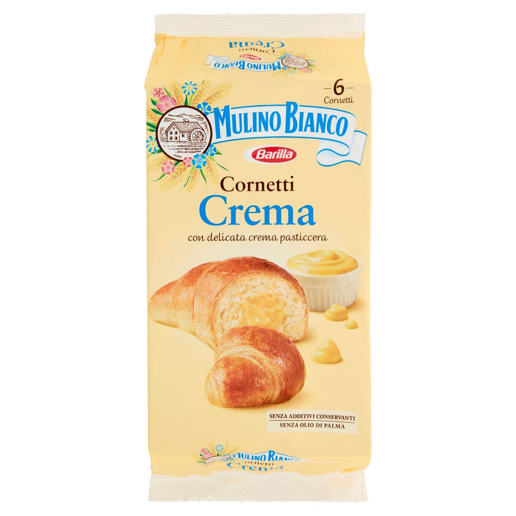 Mulino Bianco:"Cornetti alla Crema" 6 croissants with custard * 10.58 Ounces (300g) * [ Italian Import ]