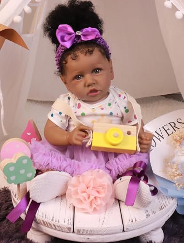 22.8 Inch Realistic African American Baby Doll with Soft Body K201