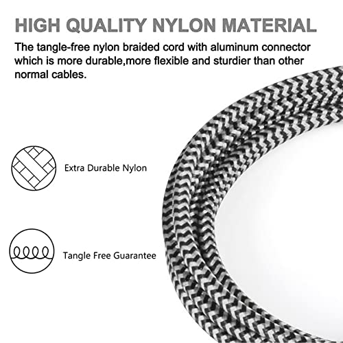 Micro USB Cable 3Pack Nylon Braided Android Charger Cord H947