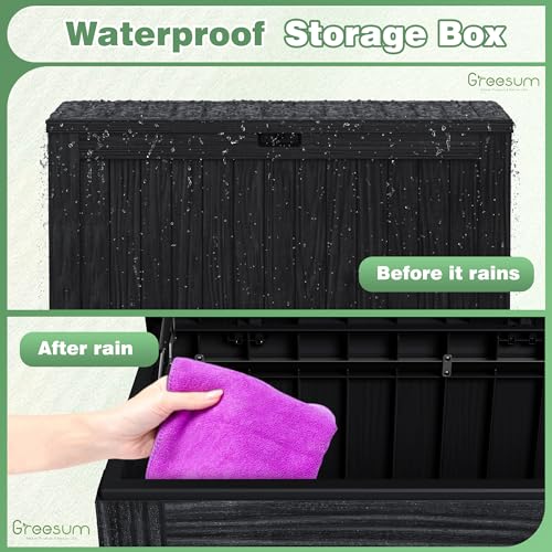 Outdoor Storage Box 120 Gallon with Lock, Resin Deck Box for Patio and Garden A6689