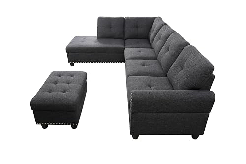 4-in-1 Convertible L Shaped Couch with Pull Out Bed and Storage Z983