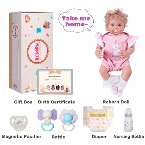 17 Inch Soft Body Realistic Baby Doll with Blond Curly Hair U359