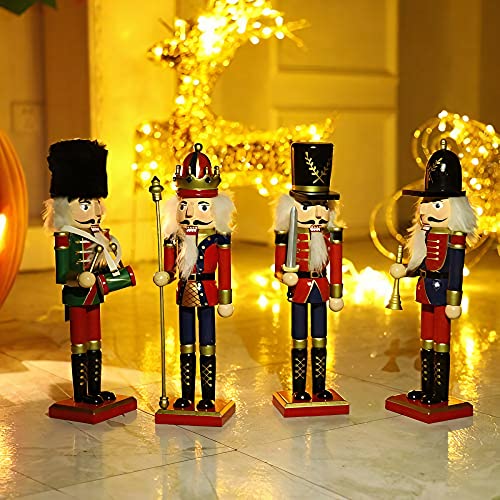 Wooden Nutcracker Ornaments Christmas Decoration Figures (12 Inch, Set) A862348