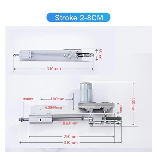 Electric Linear Actuator DC 12V/24V Stroke 30-150mm with Speed Controller E6482