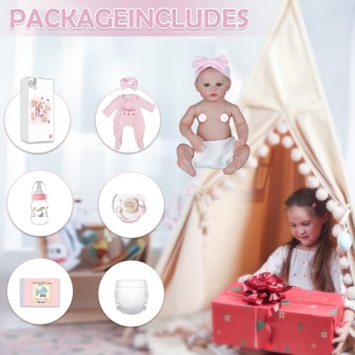 18 Inch Realistic Reborn Baby Doll Girl with Soft Weighted Body H76938
