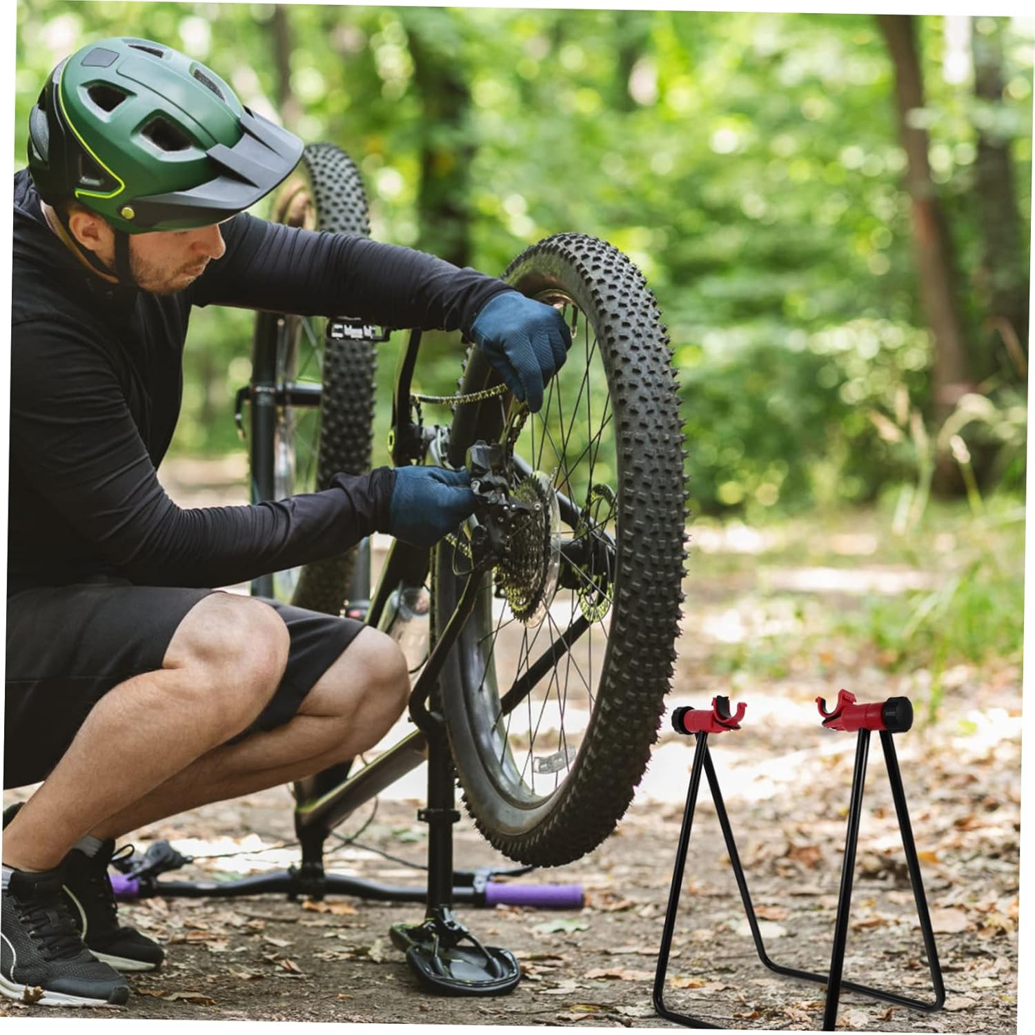 Triangular Vertical Parking Bike Kickstand Repair Stand T455505