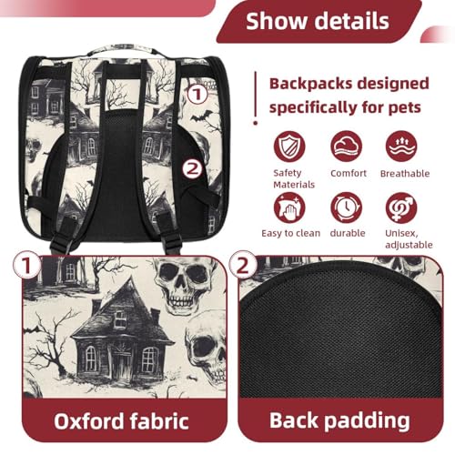 Halloween Cat Backpack Carrier, Breathable Bubble Pet Backpack R5452