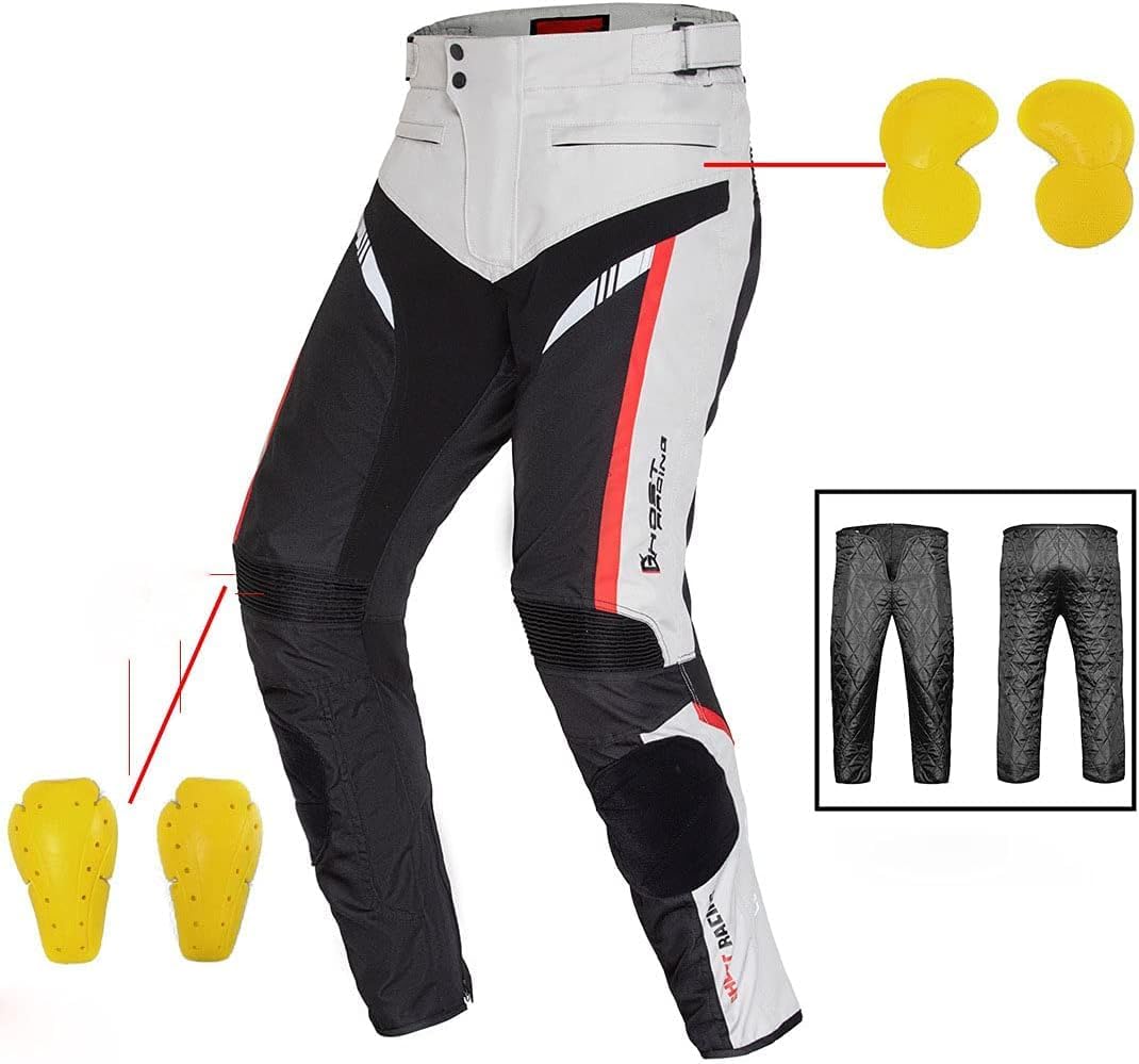 Motorcycle Jacket and Trousers Set, Waterproof Windproof, Grey I809763