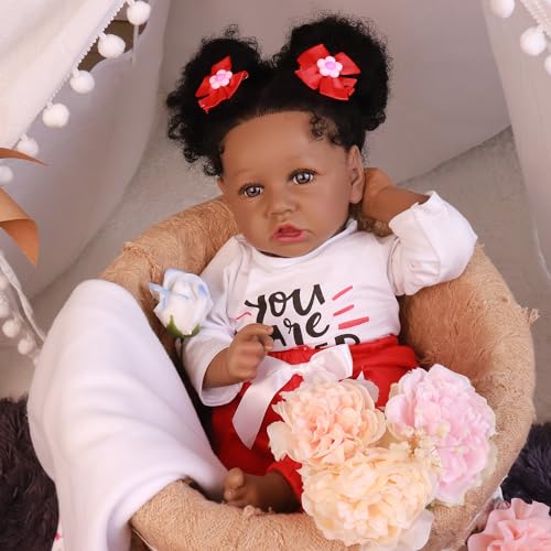 22.8 Inch Realistic African American Baby Doll with Soft Body K201