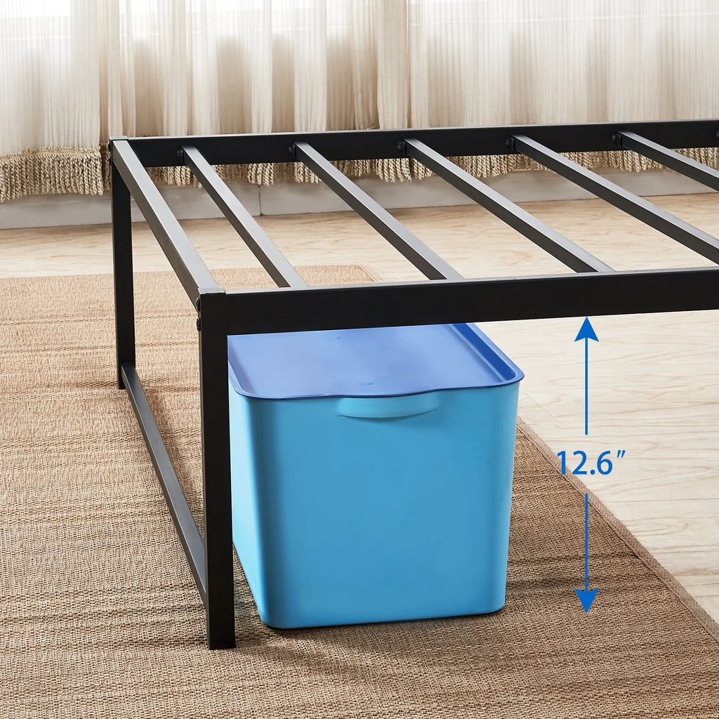 Metal Platform Bed Frame with Heavy Duty Steel Slats, Black B451997