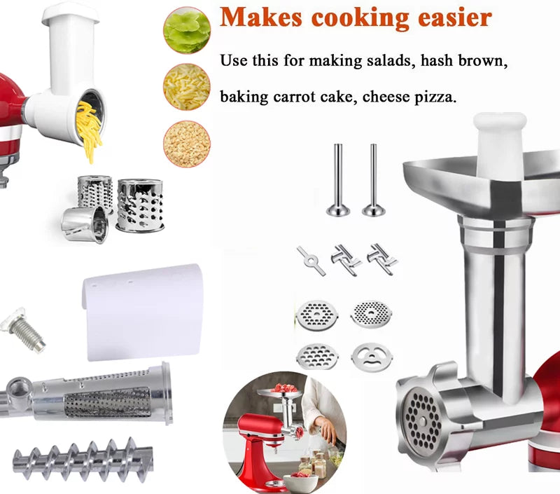 Meat Grinder, Slicer & Juicer Attachment Set for Stand Mixer S911435