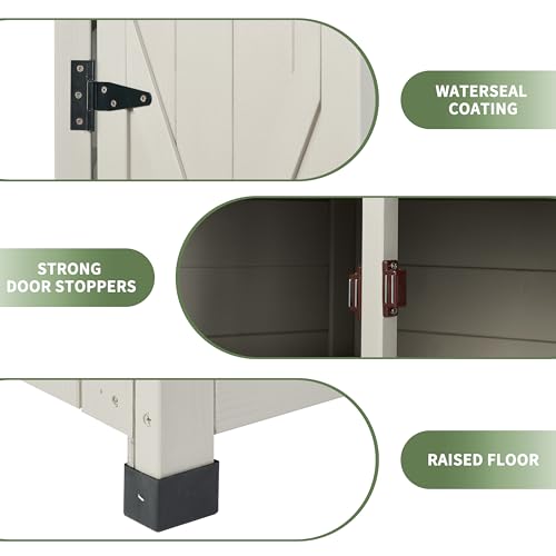Outdoor Storage Shed with Floor and Adjustable Shelves D415352