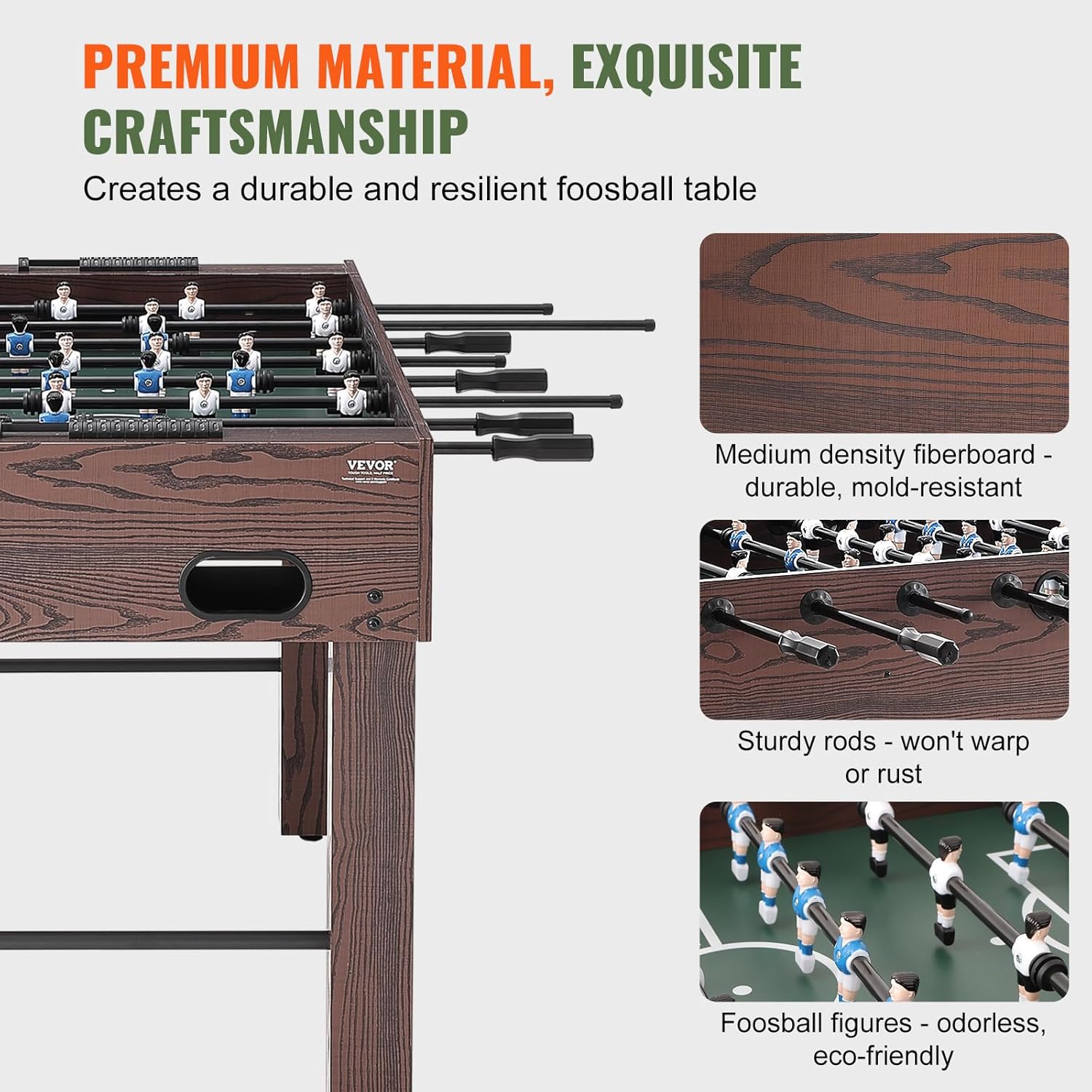 55 Inch Foosball Table with 4 Balls and 2 Cup Holders C8358