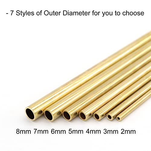 Brass Round Tube 0.5mm Wall 300mm Length for DIY Crafts, 3pcs M68923