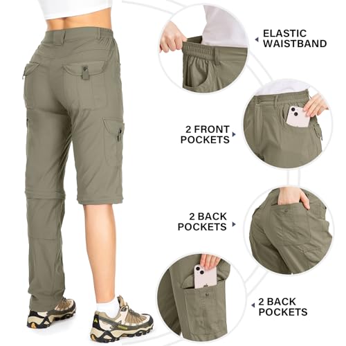Women's Hiking Pants Convertible Quick Dry Lightweight Zip Off P44996