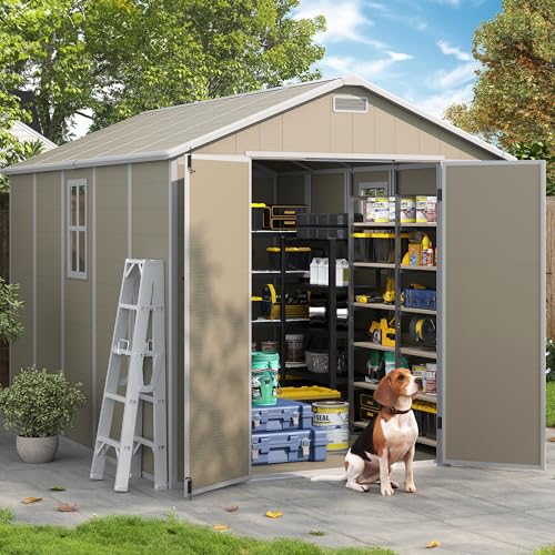 Outdoor Storage Shed 6x6 FT Resin with Floor and Lockable Door Z166