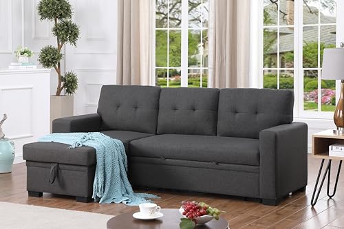 4-in-1 Convertible L Shaped Couch with Pull Out Bed and Storage Z983