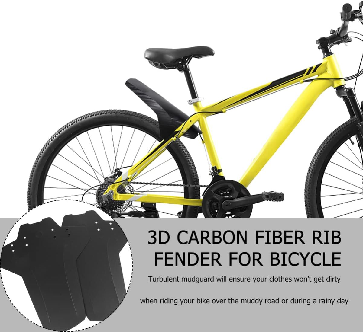 3D Carbon Fiber Universal Mud Flaps for Bike Motorcycle F961609