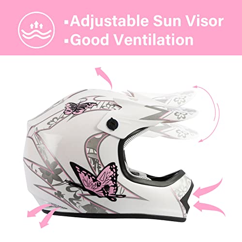 Youth Motocross Helmet with Gloves and Goggles C1269