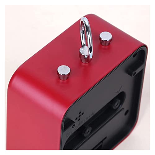 Silent Alarm Clock with Square Metal Case, Battery Operated for Bedside Desk M990