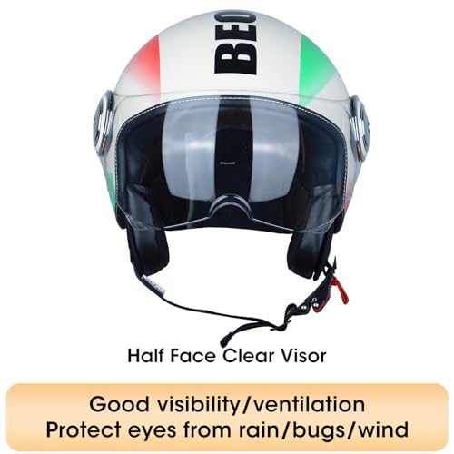 3/4 Open Face Motorcycle Helmet with Anti-Scratch Visor S57458
