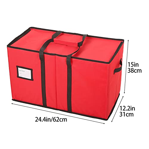 Christmas Figurine Storage Box with Adjustable Pockets, 15 Inches O946