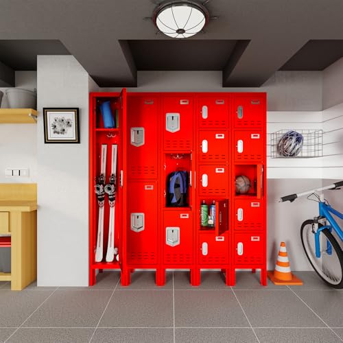 5-Door Steel Storage Locker with Hooks and Card Slots M92401