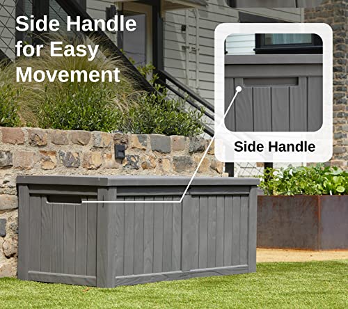 Outdoor Storage Box 31 Gallon Waterproof Resin Deck Box V3075