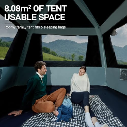 6 Person Instant Cabin Tent with Vestibule, Water-Resistant J5364