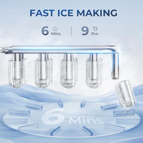 Crescent Ice Maker Countertop, 35Lbs/24H, Auto Deep Cleaning, Portable D224