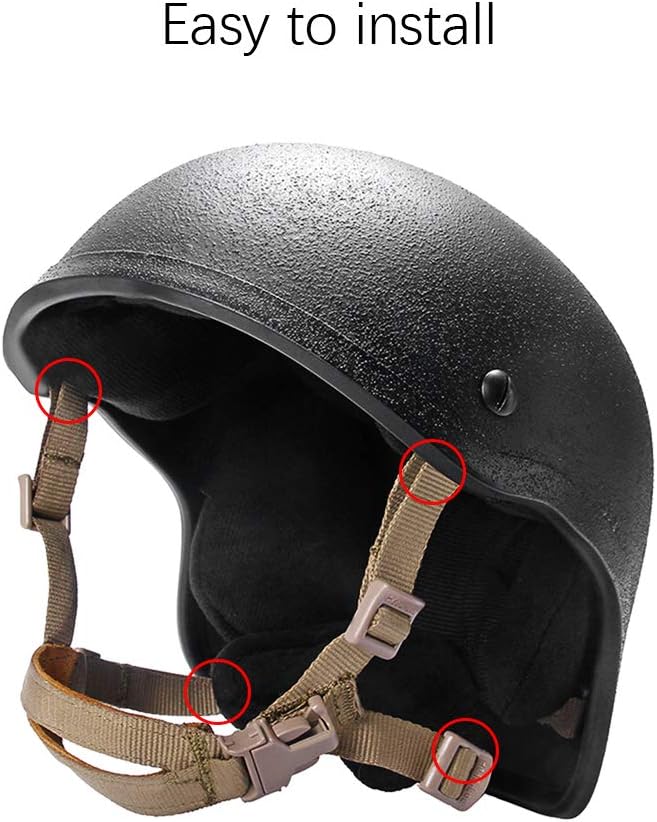 Tactical Helmet Chin Strap 4 Point with Bolts and Screws Tan A6308