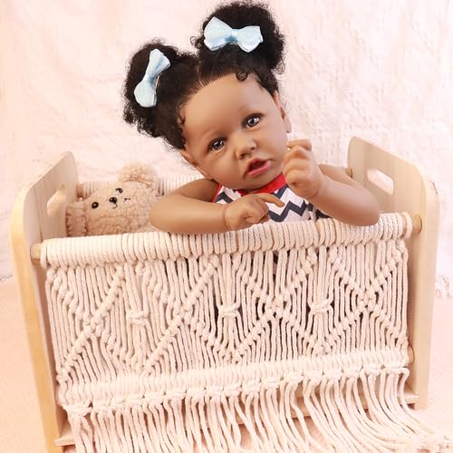 22.8 Inch Realistic African American Baby Doll with Soft Body K201