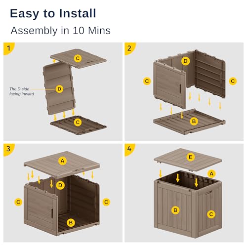 Outdoor Storage Box 31 Gallon Waterproof Resin Deck Box V3075
