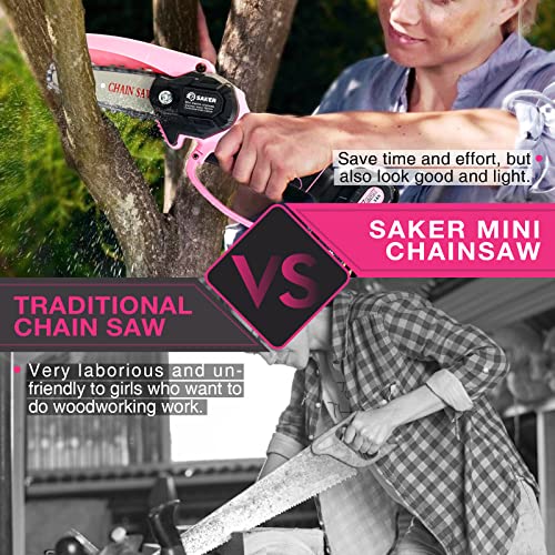 Mini Chainsaw Cordless, Handheld Pruning Saw for Tree Branches C763319