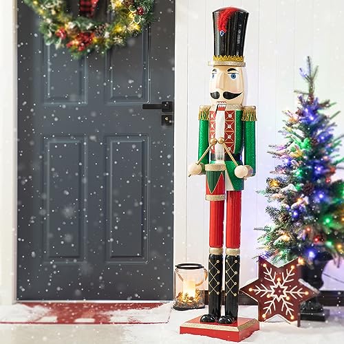 Wooden Nutcracker Decoration 42 Inch Christmas Indoor Outdoor C418758