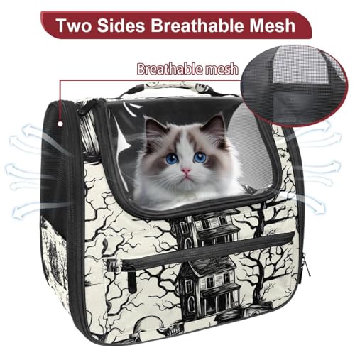 Halloween Cat Backpack Carrier, Breathable Bubble Pet Backpack R5452