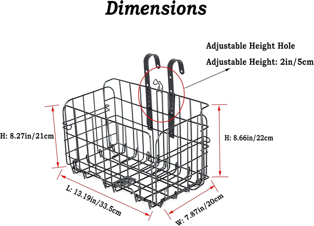 Folding Front Bicycle Basket Steel Black E946