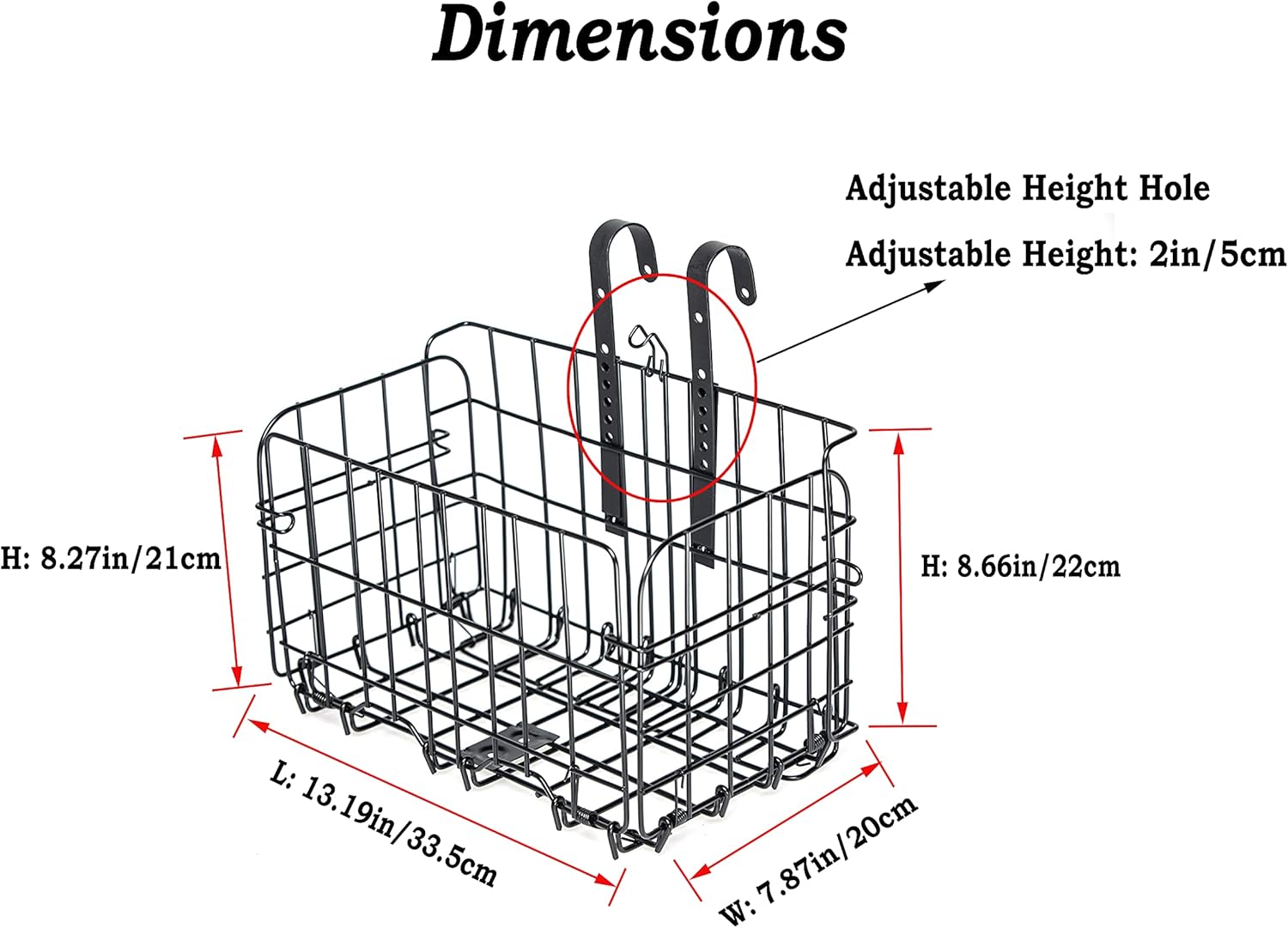Folding Front Bicycle Basket Steel Black E946