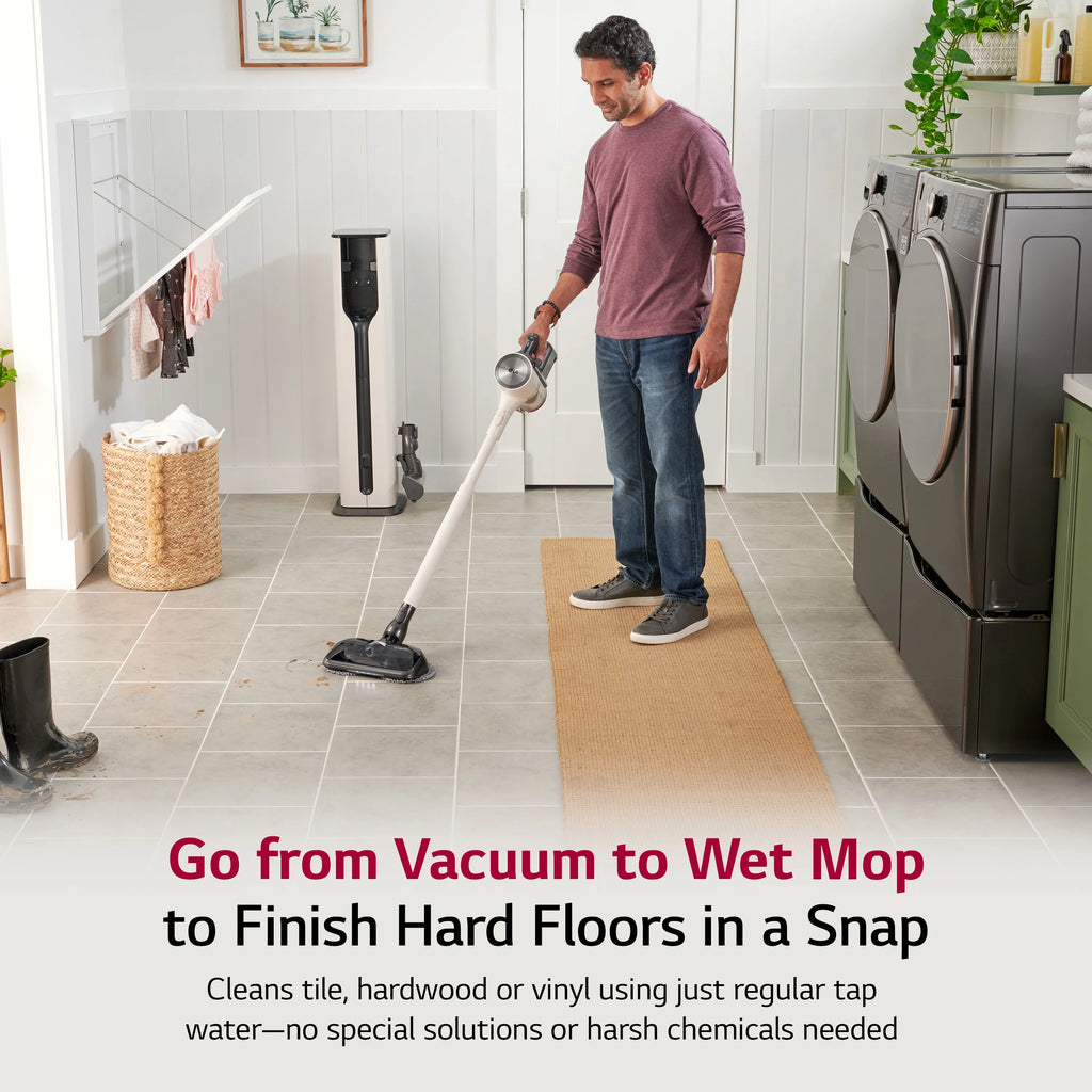Cordless Stick Vacuum with Auto Empty, Sand Beige P10624